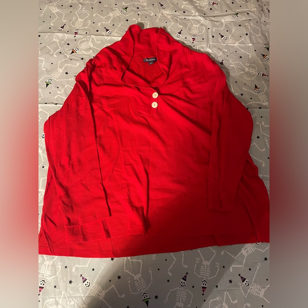 Roaman’s women’s plus size shirt with collar red 4x new